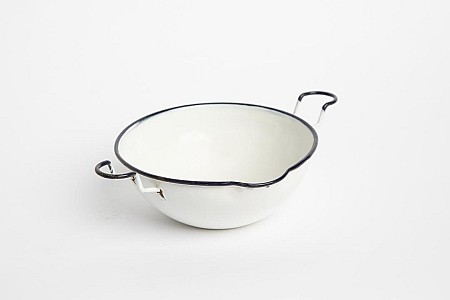 Bowl with Handles and Lip Enamel Small